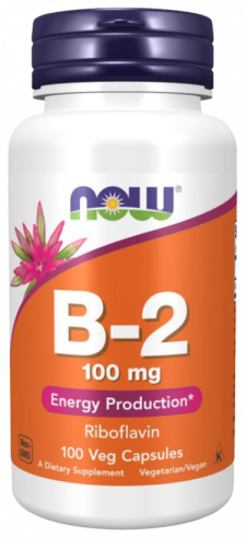 NOW В-2, Витамин В-2, 100 капсул