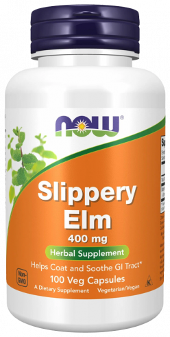 NOW Slippery Elm 400 mg, Красный вяз 400 мг, 100 капсул