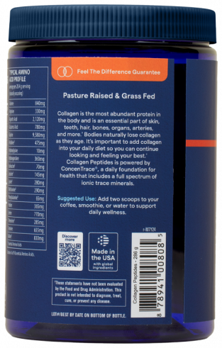 Trace Minerals RadLive Collagen Peptides type I &amp; III + Ascorbate vitamin C + ionic trace minerals, РадЛив Пептиды Коллагена 1 и 3 типа + Аскорбат витамина С + иониз, 286 грамм