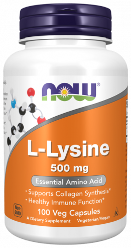 NOW L-Lysine 500 mg, L-Лизин 500 мг, 250 капсул