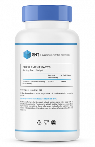 SNT Vitamin D-3, Витамин Д3, 120 капсул