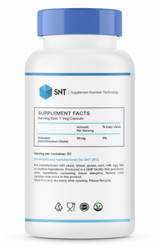 SNT Potassium citrate, Потассиум цитрат, 90 капсул