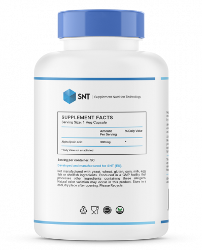 SNT Alpha lipoic acid, Альфа липоевая кислота, 90 капсул