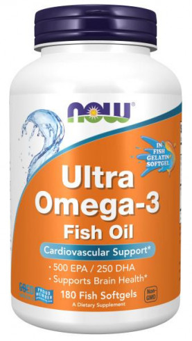 NOW Ultra Omega-3 Fish Oil, 180 капсул