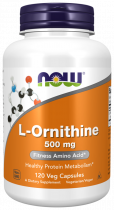 NOW L-Ornithine 500 mg, L-Орнитин 500 мг, 120 капсул