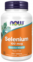 NOW Selenium 100 mcg, Селен 100 мкг, 250 таблеток