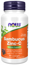 NOW Sambucus Zinc-C, Бузина Цинк-С, 60 таблеток