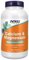 NOW Calcium &amp; Magnesium, Кальций и Магний, 250 таблеток